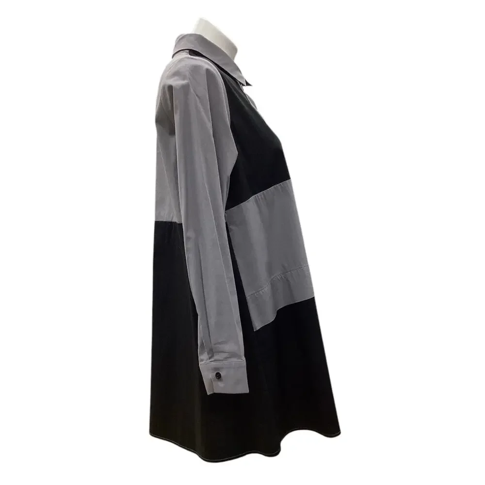 Comfy USA Women’s Top/ Tunic Size S Buttons Long Sleeves Gray And Black